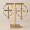 Korean Metal Cross Earrings Accessories Punk Jewelry Hoop Earrings Bling Crystal Fashion Earring for Women