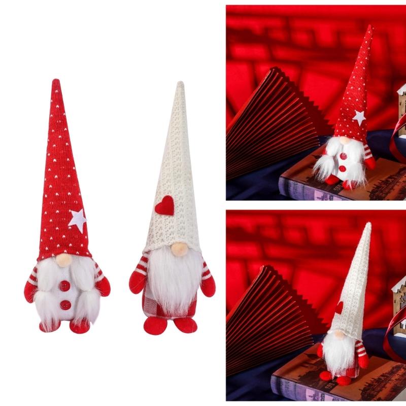 Valentine's Day Gnome Statues Knitted Decorations Mini Figurines Decorative Faceless Doll Statues 1PC