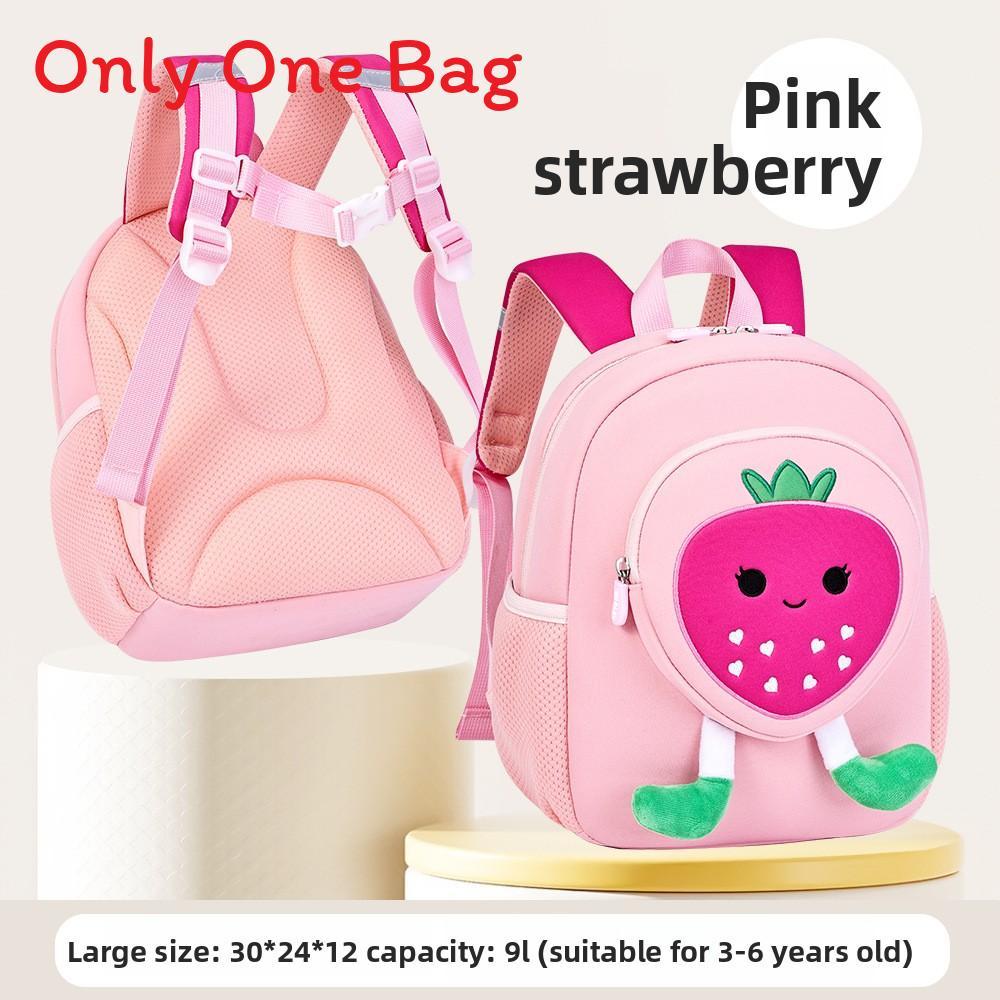 Kids Backpack With Fruit Embroidery Duffle Bag For School And Travel