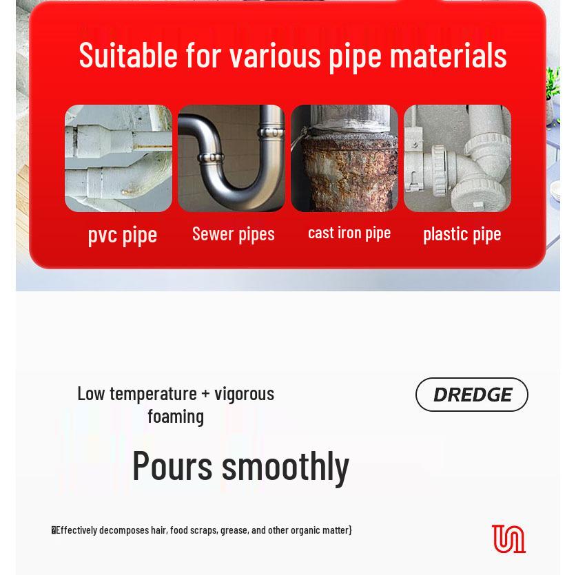 Čistič a uvolňovač potrubí: Rozpouští záchodové, kanalizační a kuchyňské ucpávky