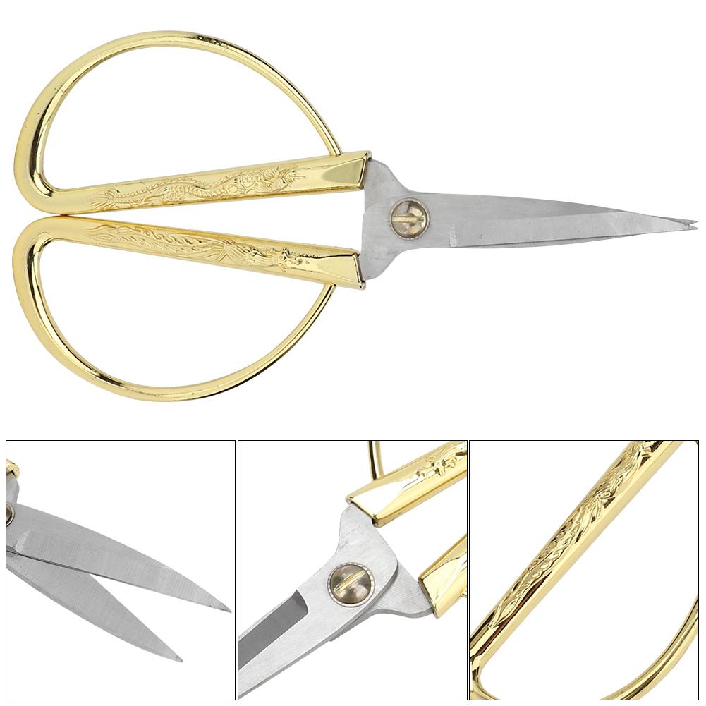 Household Stainless Steel Scissors with Beautiful Chinese Dragon Phoenix Pattern Handle (3.5 )