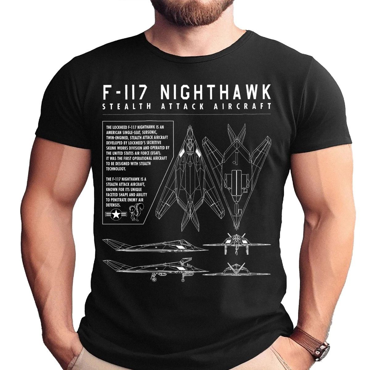 F-117 Nighthawk Blueprint Schematic T-Shirt M