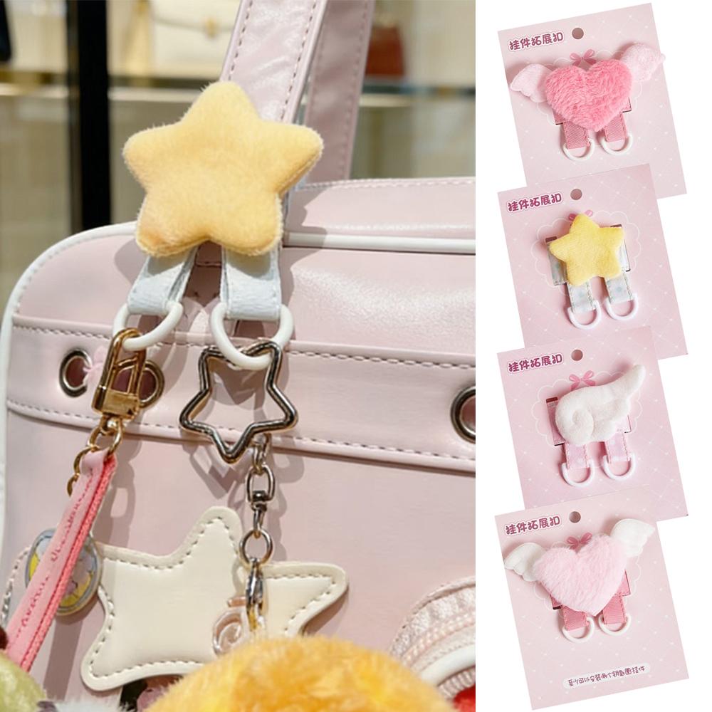 Süßer Cartoon-Puppen-Schlüsselanhänger Kreativer Engelsflügel Taschenanhänger Display-Schnalle DIY-Schlüsselring Schmuckzubehör Mädchen Handgemachte Geschenke
