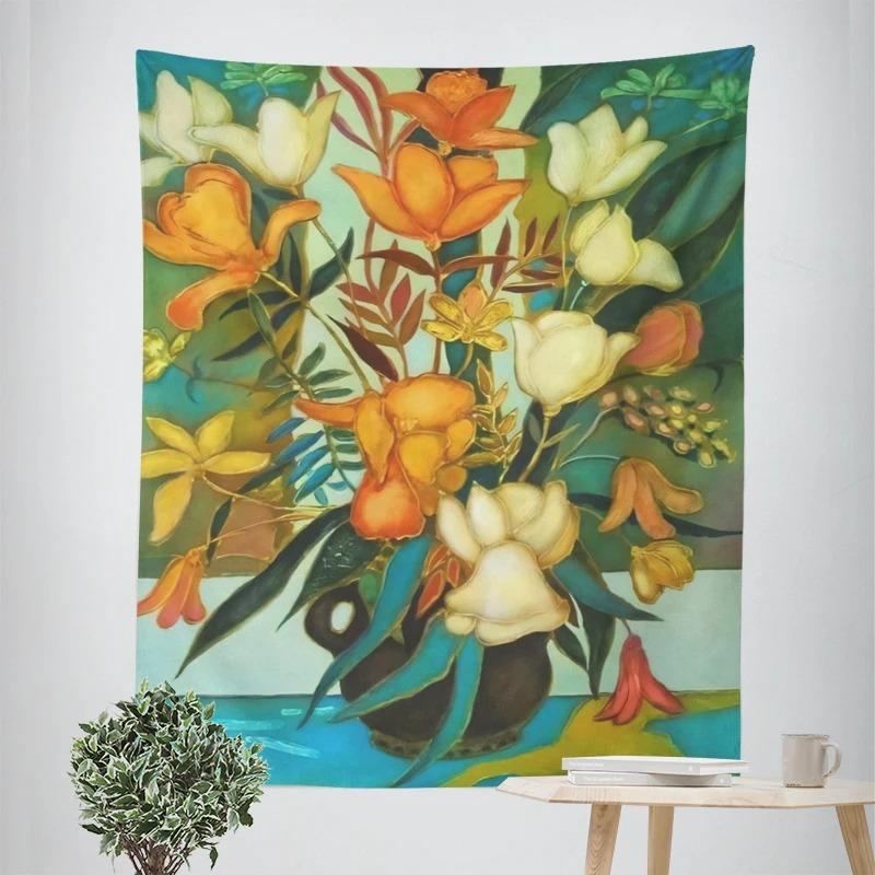 Украшение стен для дома Гобелен с рисунком фруктов и цветов Подвесная ткань для офиса — фото 6