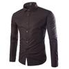 New Men's Fashion Shirt Slim Shirt Hundreds of Solid-coloured Business Casual Long-sleeved Shirt Male