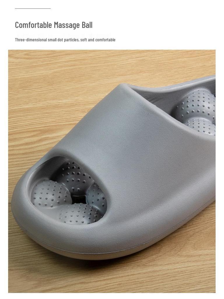 Men's Non-Slip Thick-Soled Summer Indoor Slippers with Unique Massage Design