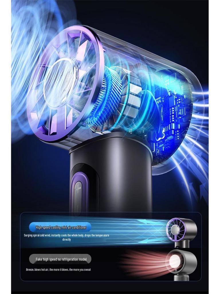 2025 Portable High-Speed Handheld Fan: Smart Digital Display, USB Rechargeable, Mini Size for Outdoor Use