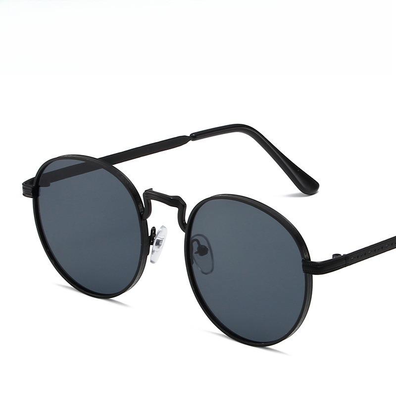 New Travel Style Metal Full Frame Sunglasses Fashionable Retro Round Frame Sunscreen Sunglasses Unisex Large Frame Glasses