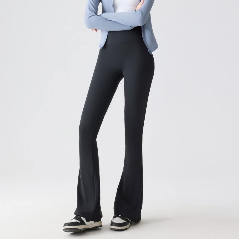 Women's Micro-Flare Yoga Pants: High Waist, Summer Wear, Tummy Control, Hip-Lifting, Elastic, Slimming, Fitness Flare Style.