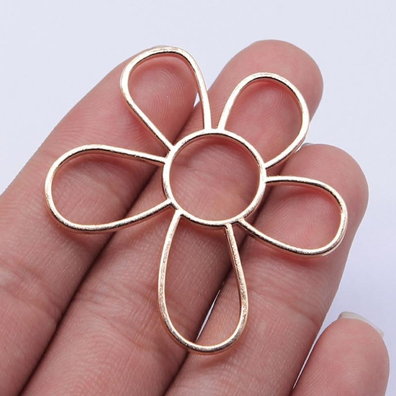 Hollow Flower Pendant Charms for Jewelry Making Necklace Earrings DIY Jewelry Accessories Charms Silver Flower Pendants