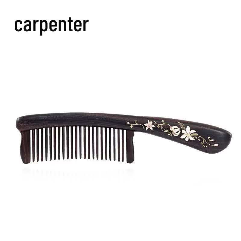 Tan Mujiang Lily Ebony Wood Hair Comb Gift Set