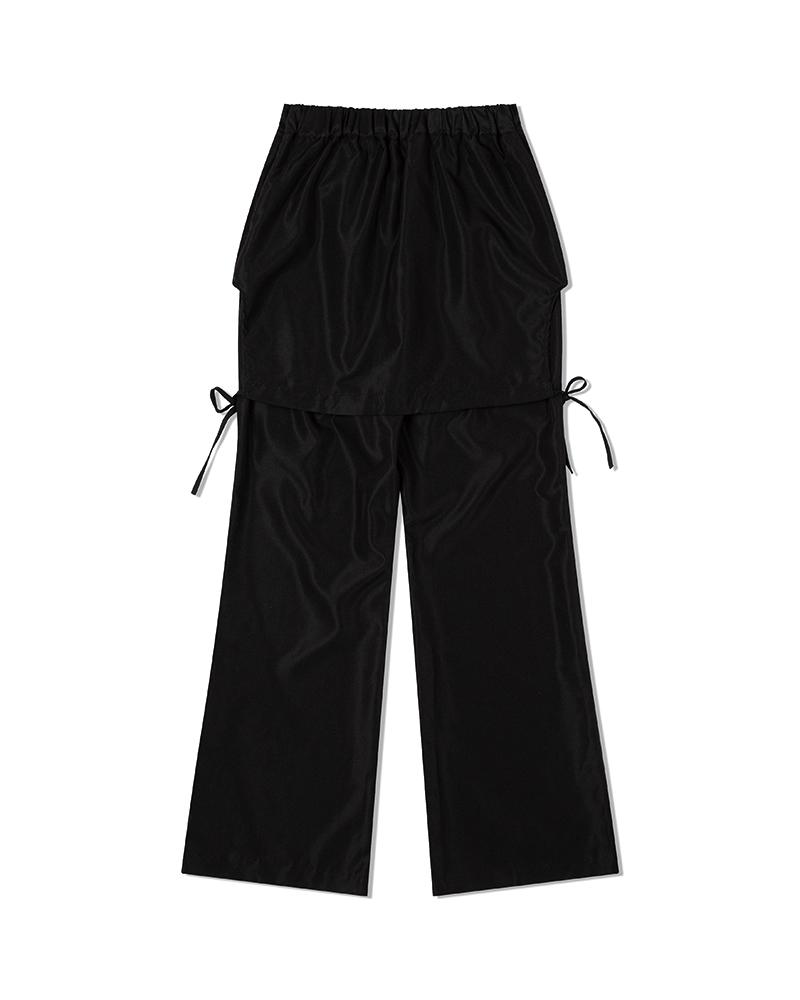 MOAA Wrap Skirt Bootcut Trousers (Black)