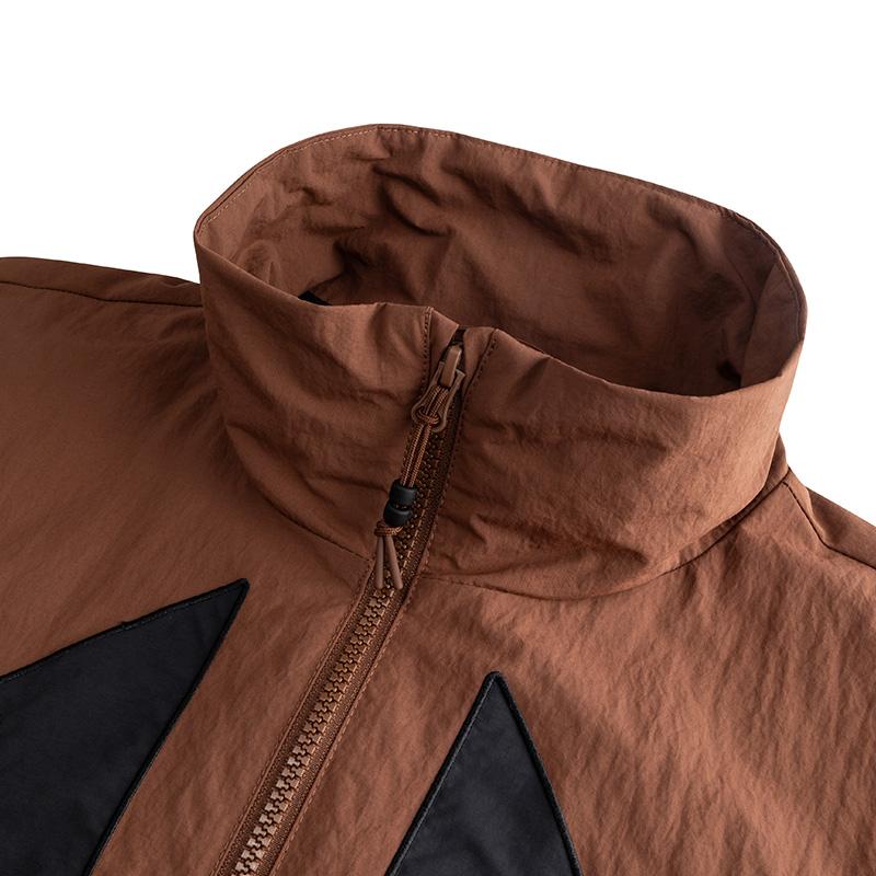Anta Buchstabenaufdruck Outdoor Lässig Stehkragen Überschnittene Schultern Locker Reißverschlussjacke Unisex Jacke Braun 172511605N-3