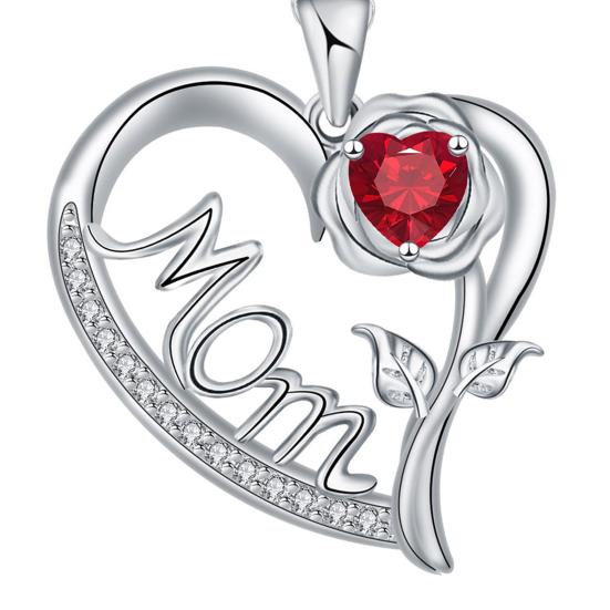 Halskette mit Liebesbotschaft „Mom“ und Rosenanhänger aus einer eleganten Legierung – das perfekte Geschenk zum Muttertag, für jeden Tag und für Partys.