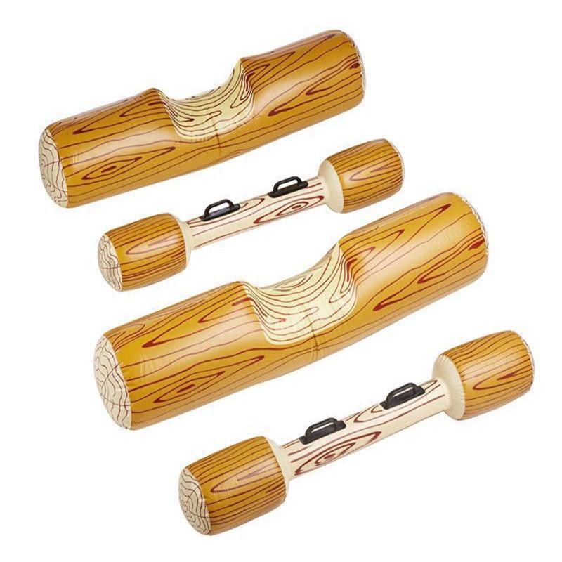 Inflatable Bashing Sticks Water Wood Grain Design Adult Inflatable Ride On Duel Game Outdoor Pool Party Toy