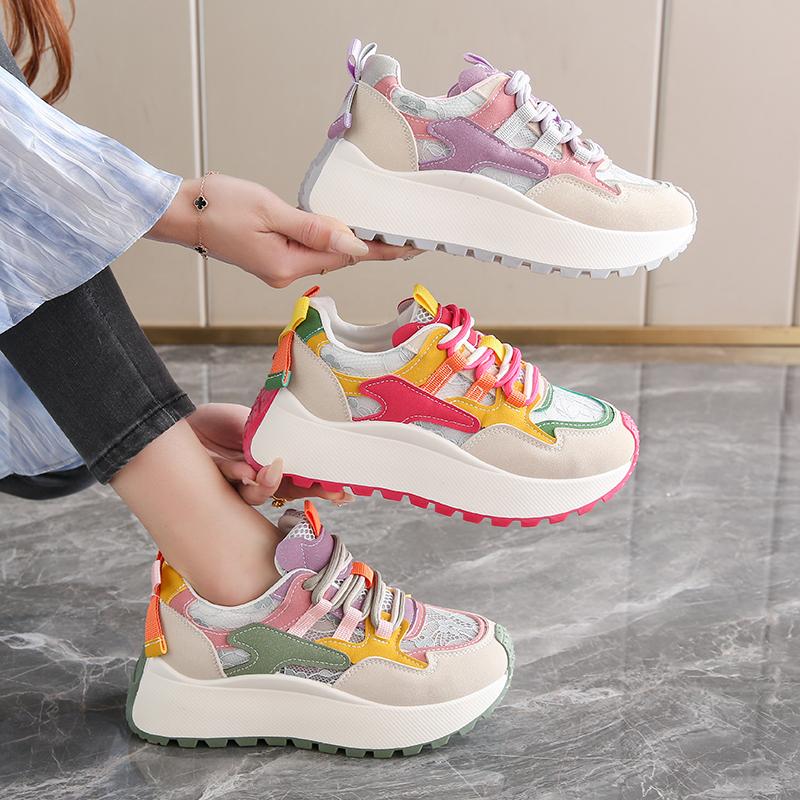 Frühling 2026 Neue Klassische Vielseitige Bequeme Dicke Sohle Trendige Mode Atmungsaktive Sport- und Freizeitschuhe für Damen