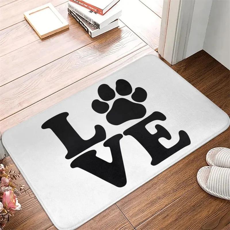 Barevný psí otisk tlapky LÁSKA Protiskluzový Omyvatelný v pračce Měkký Vstupní rohožka Vstup Obývací pokoj Ložnice Domácí dekorace Kobercový kobereček