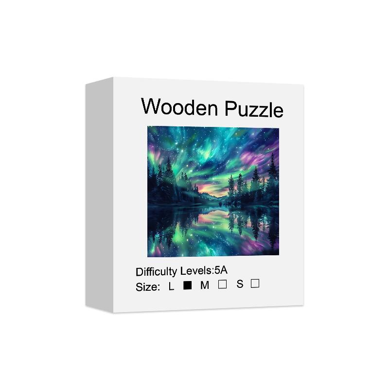 Wooden Puzzle for Adults,The Scenery Under the Dreamy Starry Sky Puzzles, Special Gifts for Friends Family Modern Art Home Decor