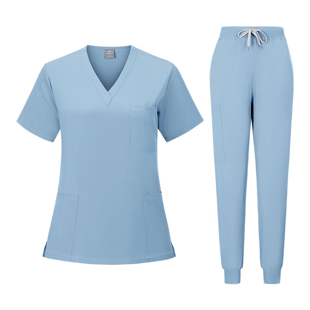 Unisex Short Sleeve Scrub Suit for Pet Hospital - Surgical Gown Set