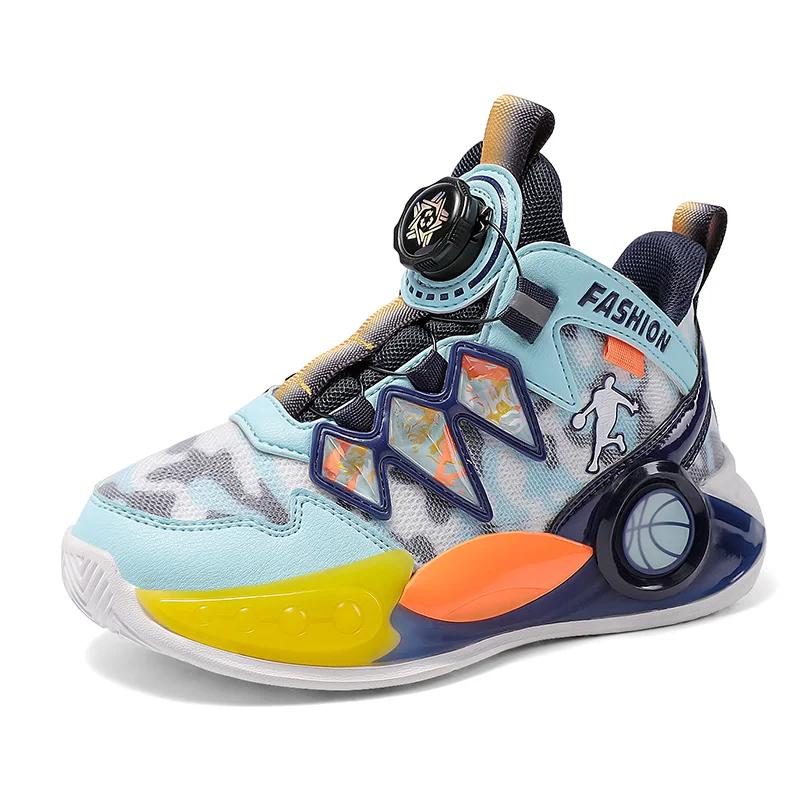 Children's Basketball Shoes High-top Non-slip Field Training Sports Shoes Breathable Outdoor Sports Kids Sneakers