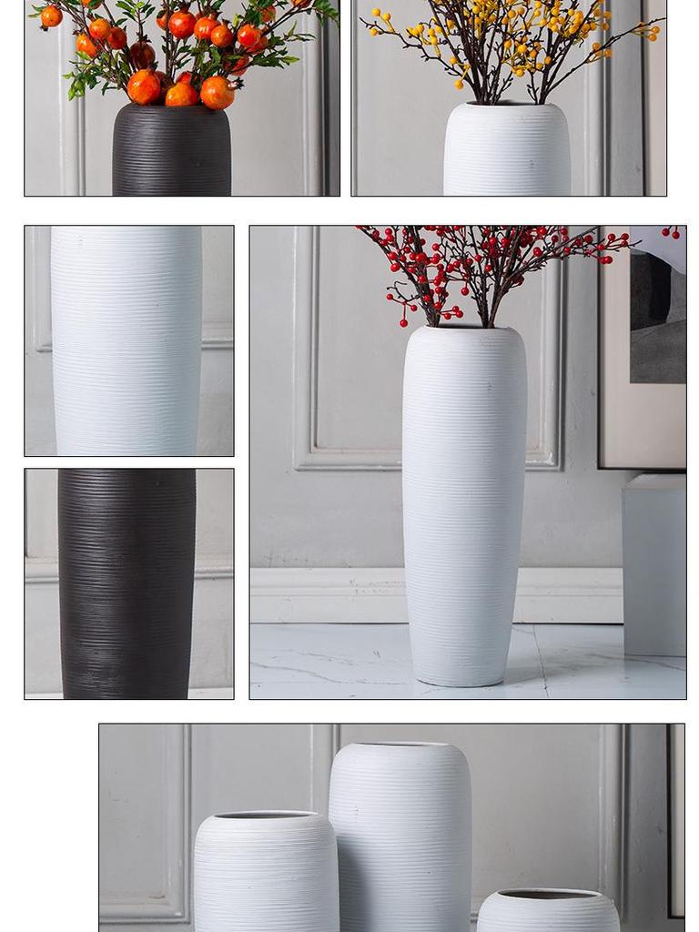 Modern Minimalist Nordic Ceramic Floor Vase for Home Decoration and Flower Arrangements