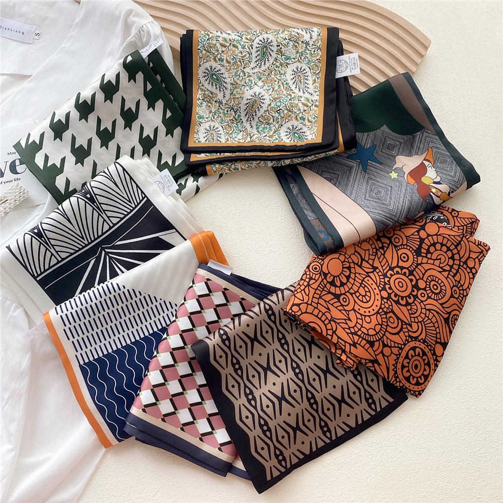 Silk Scarf for Women - Elegant Spring & Autumn Design, Lightweight & Fashionable