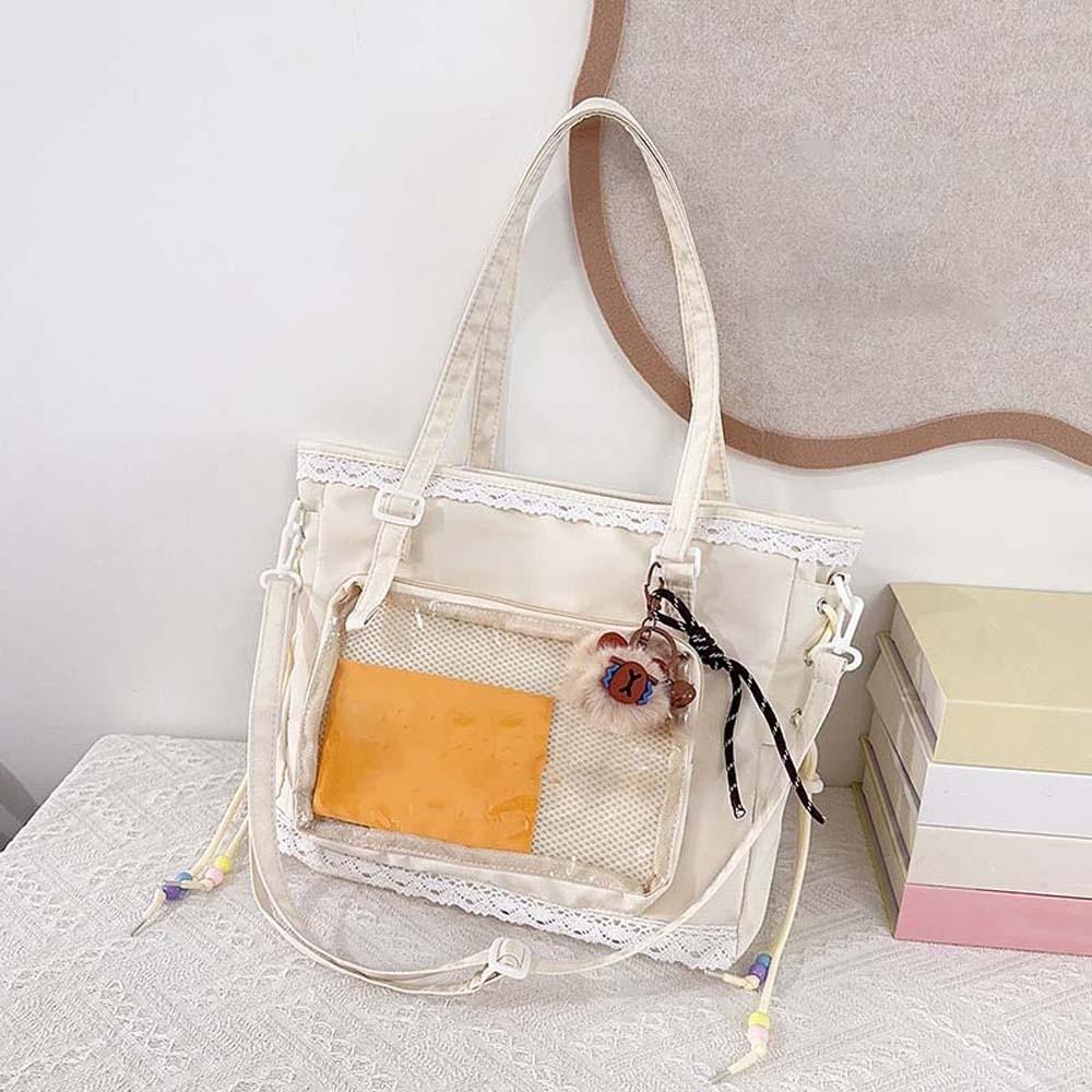 PVC Shoulder Ita Bag PU Leather Y2K Anime Display Bag Goth Transparent Handbag  School