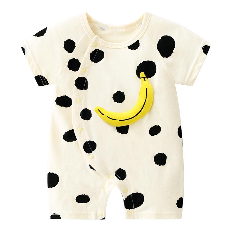 Voyex Zomer Rompertje met Korte Mouwen van Puur Katoen voor Baby's - Kinder Cartoon Kruip Bodysuit 59 cm