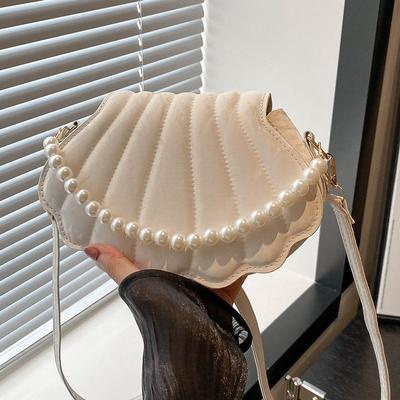 High End Niche Pearl Bag for Women's New Fashion Crossbody Bag Ins Simple and Versatile One Shoulder Shell Bag