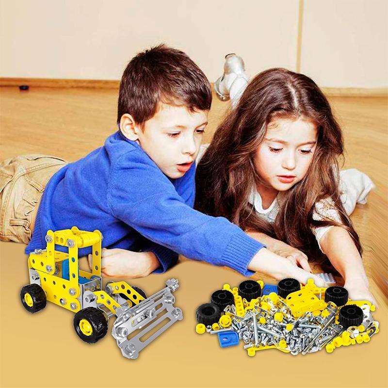 Creative Diy Assembly Variable Multi Shape Building Block Puzzle Educational Toys For Children 3D Model Metal Engineering Bricks