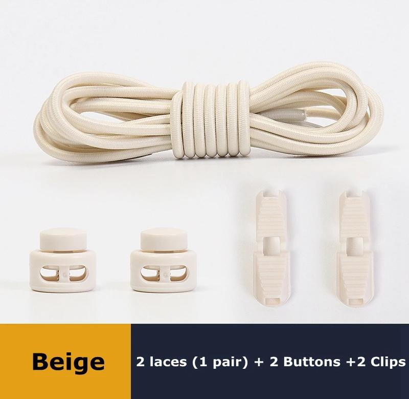 No Tie Shoe Laces Suitable for All Shoes Round Spring Lock Elastic Shoelaces Quick Wear in 1 Second Hiking Sports Lazy Shoelace