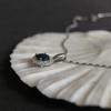 Серебряная подвеска с сапфиром 2.995ct, фианитами (2180883)