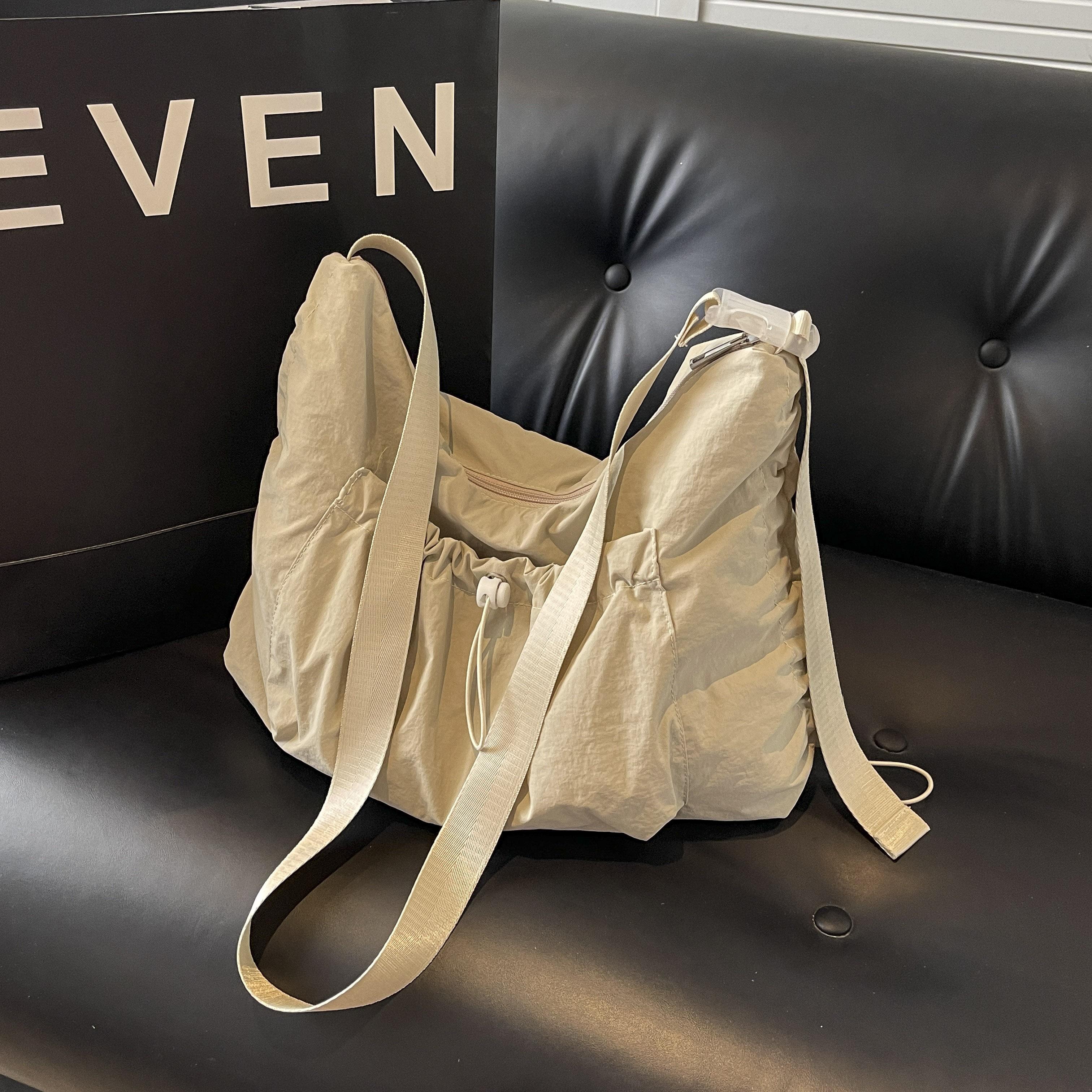 

Плиссированная холщовая сумка женская сумка-тоут большая вместительная летняя сумка через плечо новая повседневная студенческая сумка для занятий в колледже