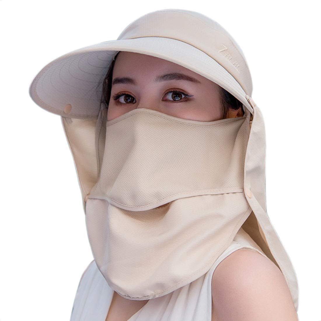 

Sun UV Gardening Sun Wide Summer Farming UV Hat, Protection, Hat, Visor, Brim, Hat, Hat, Protection, Foldable, Ponytail, 4-Way Design, Women s (Beige) бежевый