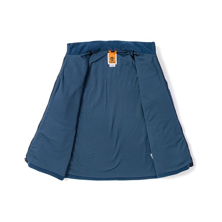 Timberland Men's Color Block Fleece Jacket Navy Blue A69M9-Z02