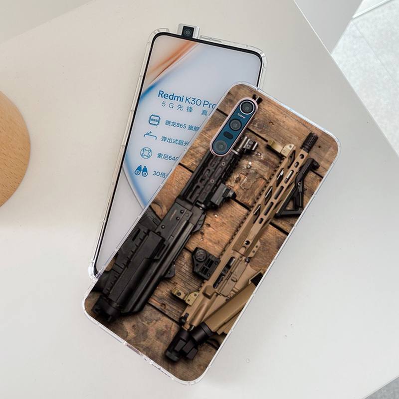 YNDFCNB AK47 Handgun Gun BUllets Phone Case for Samsung S21 A10 for Redmi Note 7 9 for Huawei P30Pro Honor 8X 10i Cover