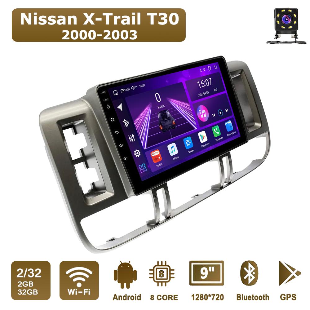 

Android Car-Play Car Radio For Nissan X-Trail T30 2000-2003 Multimedia Player Head Unit Stereo GPS Navigation BT WIFI,8 CORE ,2+32GB сірий