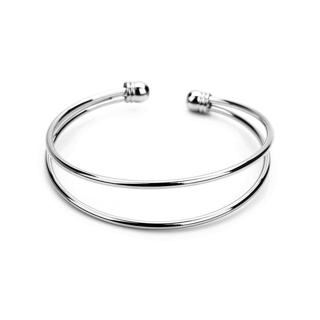 2pcs/Lot Copper Opening Bangle Adjustable Double Layer Simple Bangle for DIY Pandora Bracelets Gifts Jewelry Making Supplies