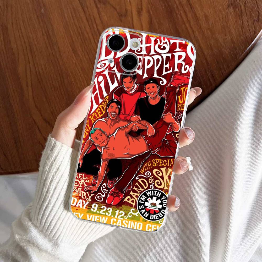 Red Hot Chili Peppers Rock Band For IPhone 11 12 13 14 15 16 17 Pro Max Plus Air Transparent Clear Shockproof Case