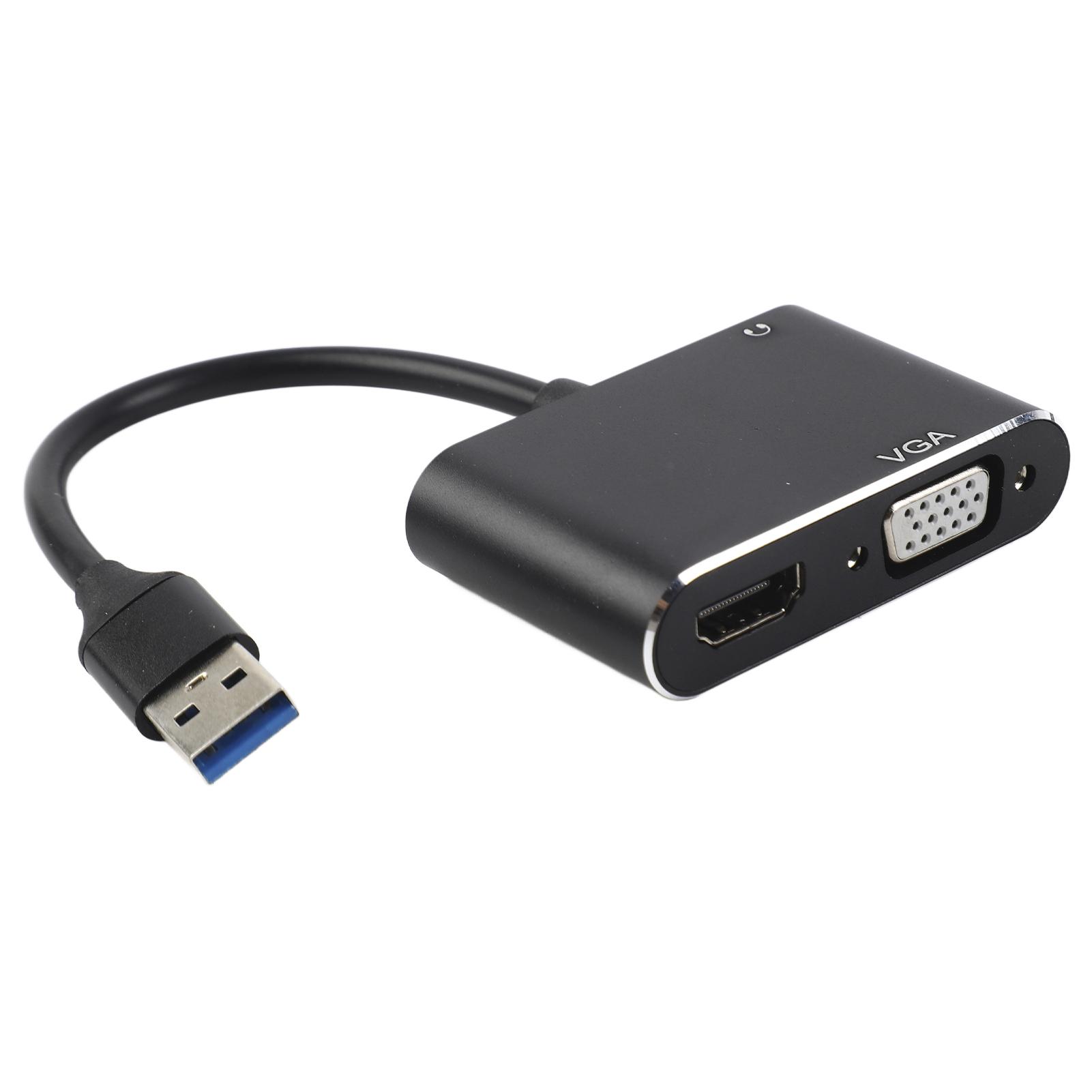 

Адаптер интерфейса мультимедиа высокой четкости USB3.0 - VGA Преобразователь питания Док-станция расширения дисплея