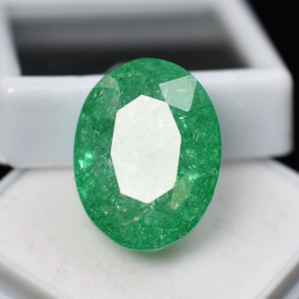 Natural Green Emerald Loose Gemstone 20.95 ct Colombian Oval Cut for Jewelry Making and Crafts