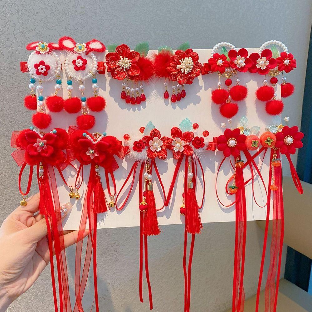 Tang Suit Children's New Year Hairpin Hanfu Headwear Ancient Style Hair Clip  Kids