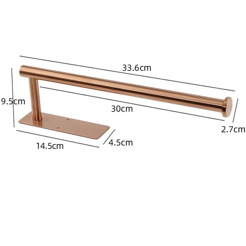Stainless Steel Extended Kitchen Paper Roll Holder With Wallmount Design For Bathroom Decor