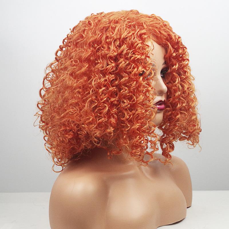 European American Women's Wig African Short Curly Hair Small Curls Fluffy Style Microfiber High-temperature Silk Headband