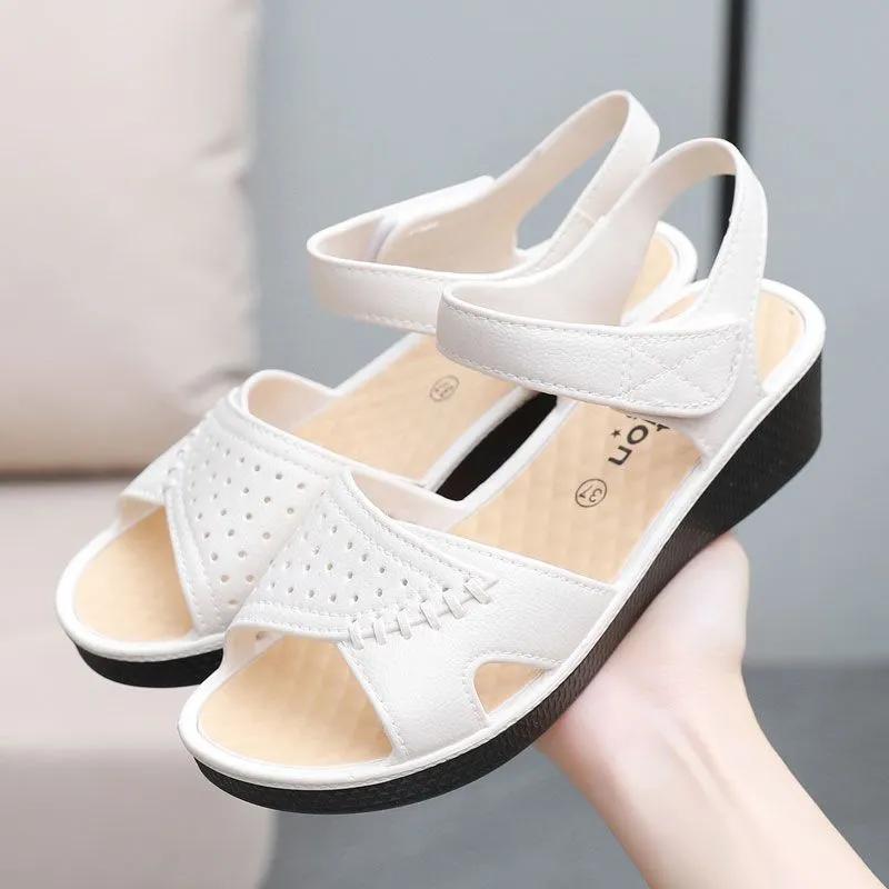 sandalias women fashion sweet light weight white anti skid flat sandals lady cute comfort black shoes sandalias femininas  ab533
