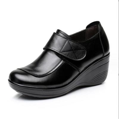 Dames Wedge Platform Schoenen Herfst Hoge Kwaliteit Damesschoenen Comfort Casual Moederschoenen Echt Leer Dames Pumps Hoge Hakken