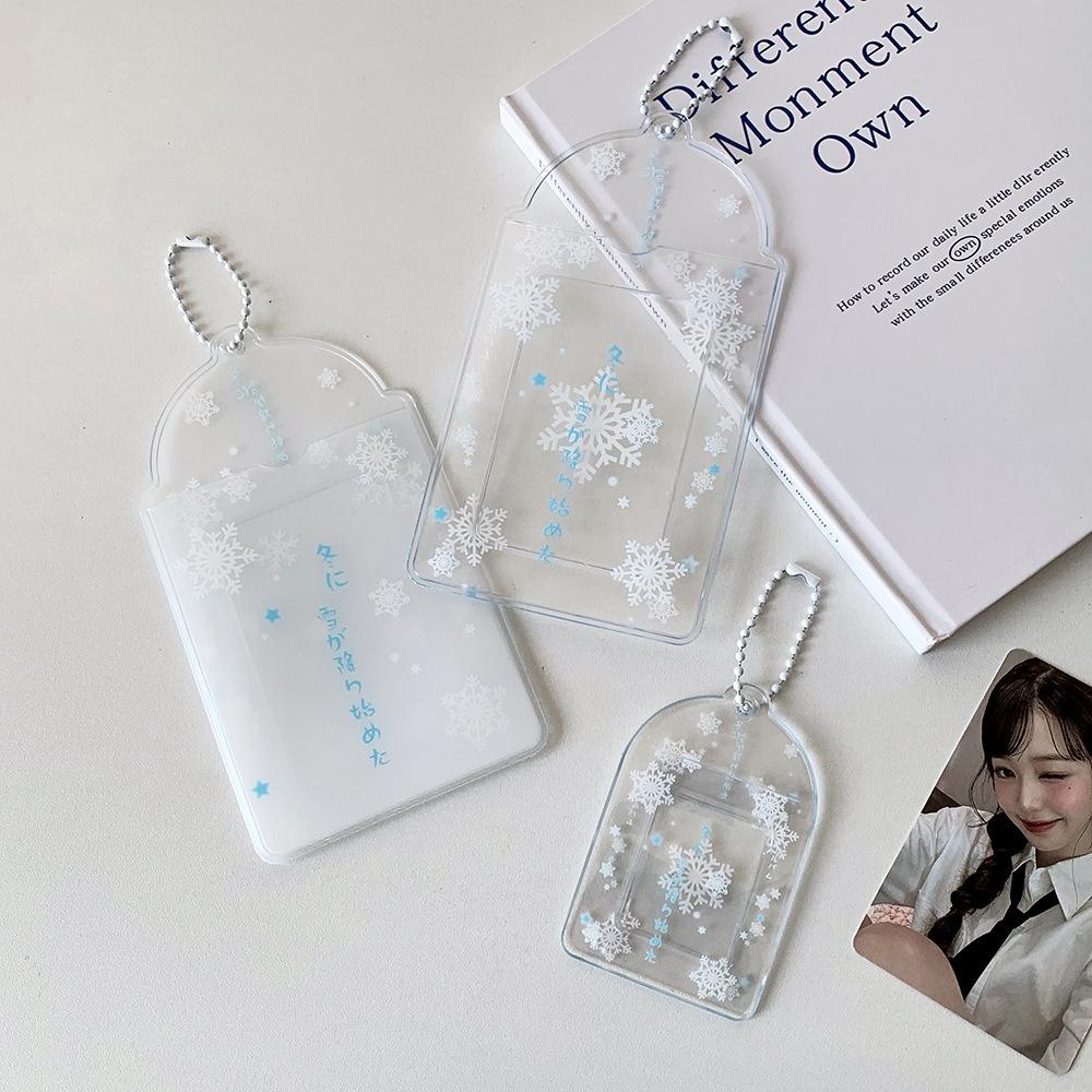 Love Heart Pendant Photocard Holder Snowflake Idol Card Display Protector  School Stationery