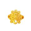 Gold Plated Peacock Openwork Ring for Women - Elegant Bridal Engagement Jewelry, Adjustable Design