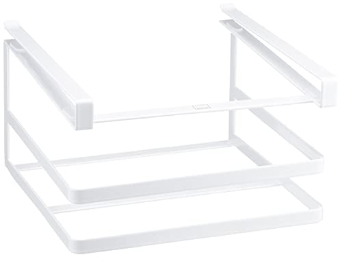 Yamazaki Under-Cabinet Cutting Board & Dishcloth Hanger, Tower, White, 2493