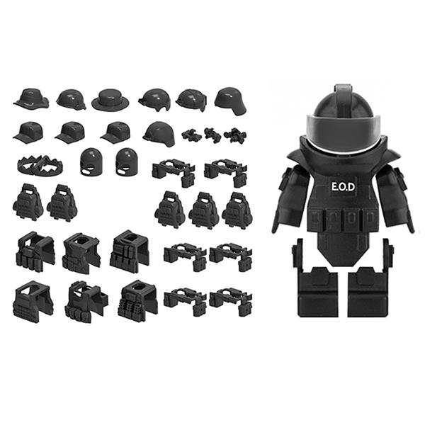 City Police Bomb Disposal Suit Special Forces Equipment Building Blocks Military Soldiers Figures Vest Hat Parts MOC Bricks Toys